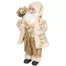 Фигурка декоративная полиэстер, Дед Мороз, 45 см, белая, Y4-4158