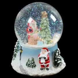 Фигурка декоративная Шар водяной со снегом, 12х12х15 см, Y4-4230