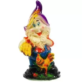 Фигурка садовая Гном с петушком, артикул Л86
