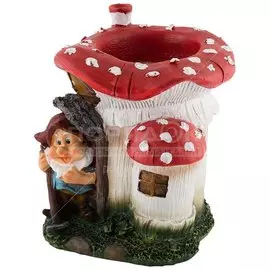 Фигурка садовая Гном в грибном домике 169297