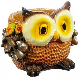 Фигурка садовая Сова с цветком, 25 см, гипс, И19