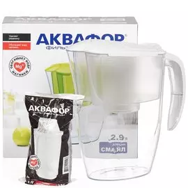 Фильтр-кувшин Аквафор, Смайл, для холодной воды, 1 ступ, 2.9 л, белый, И10583