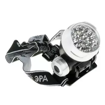 Фонарь налобный, Эра, G-17, пластик, режим SOS, серебристый, 4 режима, на батарейках, с адаптивным углом 17 SMD, C0033485