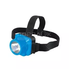 Фонарь налобный, встроенный аккумулятор, Ultraflash, 5 375, зарядка от сети 220 В, пластик, голубой, 14252