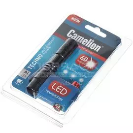 Фонарь ручной, Camelion, 51 516, алюминий, черный, 12916