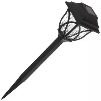 Фонарь садовый Uniel, USL-C-693/PT440 VICTORY SET12, на солнечной батарее, грунтовый, пластик, 44 см, белый свет, черный