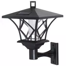 Фонарь садовый Uniel, USL-S-186/PM180 RETRO, на солнечной батарее, настенный, пластик, 17х18 см, 2 светодиода, черный