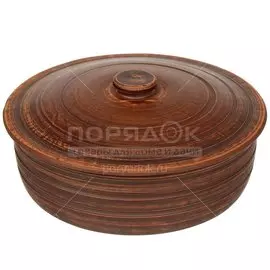 Форма для запекания керамика, 2.5 л, круглая, с крышкой, Кастрюля