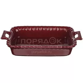 Форма для запекания керамика, 19х31х6 см, прямоугольная, бордовая, Millimi, 826319