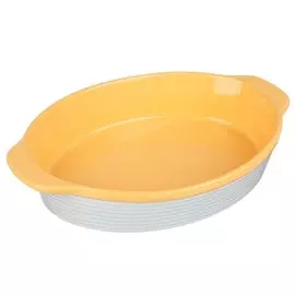 Форма для выпечки керамика, 31х21х6 см, овальная, с ручками, Millimi, 826-338