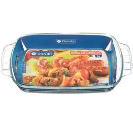 Форма для запекания стекло, 20.2х34.5х5.2 см, 2 л, прямоугольная, Daniks, OCT-NR4807/BP1
