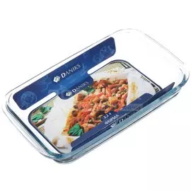 Форма для запекания стекло, 20.6х34.5х5.2 см, 2.2 л, прямоугольная, Daniks, DNX-22R