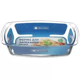Форма для выпечки жаропрочная стеклянная Daniks OCT-NR5103С прямоугольная 1.6 л, 26.9х14х7 см