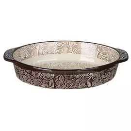 Форма для запекания керамика, 20.5х31х6 см, овальная, шоколадная, Millimi, 826-326