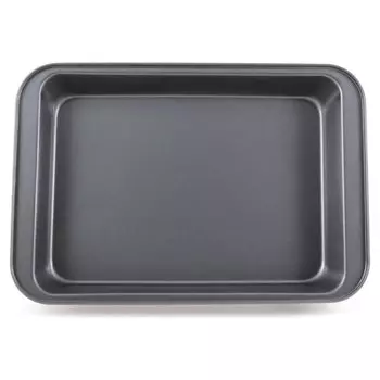 Форма для запекания сталь, 37.5х25.5х5 см, антипригарное покрытие, прямоугольная, 0.4 мм, черная, Mallony, BF-006, 191 305