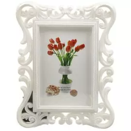 Фоторамка фото 10х15 см, белая, вензеля, Y4-5178