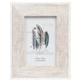 Фоторамка фото 10х15 см, светлое дерево, с белым кантом, Y6-2417