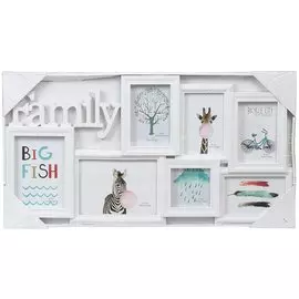 Фоторамка-коллаж на 7 фото, 33.5х65 см, белая, JC-11859