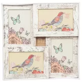 Фоторамка-коллаж на 4 фото, 29.25х29.5 см, серая, Винтаж, Y3-1553