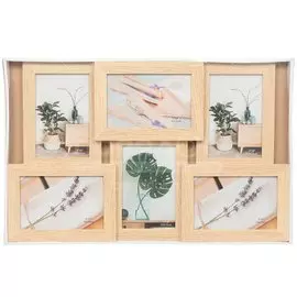 Фоторамка-коллаж на 6 фото, 29.5х47 см, светлый дуб, Y3-1556