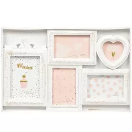 Фоторамка-коллаж Y3-1577 I.K на 5 фото резная с патиной белая, 49х32 см