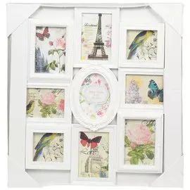 Фоторамка-коллаж на 9 фото, 50х53 см, белая, Y3-1585