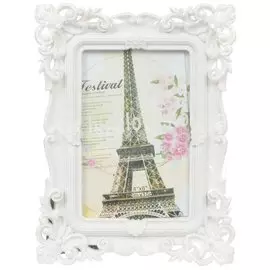 Фоторамка 10 х 15 см, белая, резная, 313385