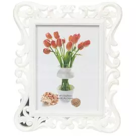 Фоторамка фото 15х20 см, пластик, белая, Вензеля, Y3-1575