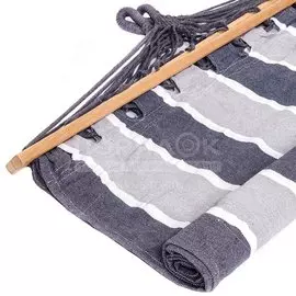 Гамак полотняный, 90х200 см, хлопок, общая длина 280 см, 100 кг, Полоска, LG14