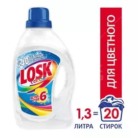 Гель для стирки Лоск, 1.3 л, для цветного белья, Color