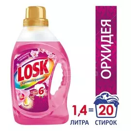 Гель для стирки Лоск, 1.46 л, для цветного и белого белья, Ароматерапия эфирные масла орхидея и масло макадамии
