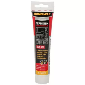 Герметик акриловый, универсальный, KUDO, DoneWell, DST-301, 85 мл, белый