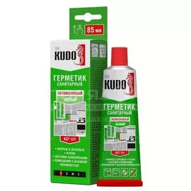 Герметик силиконовый, санитарный, KUDO, KST-121/KST-121b, 85 мл, белый