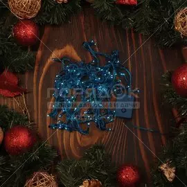 Гирлянда 100 ламп, 5 м, 8 режимов, свет синий, синяя, в помещении, сетевая, SY16-138