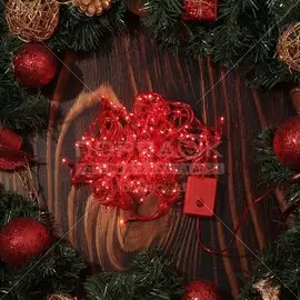 Гирлянда 100 ламп, 5 м, 8 режимов, красный, красная, в помещении, сетевая, SY16-137