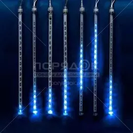 Гирлянда 240 ламп, 2х0.5 м, 1 режим, Занавес, Uniel, свет синий, прозрачная, на улице/в помещении, сетевая, LED, 11123