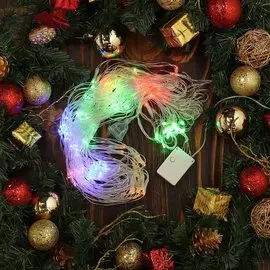Гирлянда 160 ламп, 2х1.6 м, 8 режимов, Сеть, свет мультиколор, прозрачная, в помещении, сетевая, LED, SY20L-15