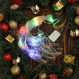 Гирлянда 120ламп, 1.6х1.2 м, 8 режимов, Сеть, свет мультиколор, прозрачная, в помещении, сетевая, SY20L-17