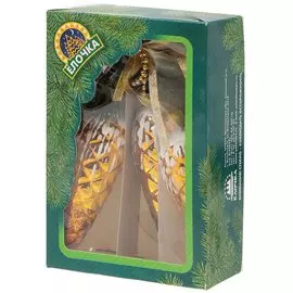 Гирлянда стекло, золотая, Елочка, Оригинальная, С1100