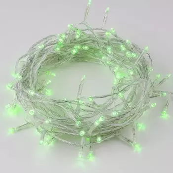 Гирлянда светодиодная 100 ламп, 10 м, 8 режимов, Uniel, зеленый, прозрачная, в помещении, сетевая, UL-00007198