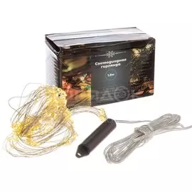 Гирлянда 180 ламп, 1.8 м, 1 режим, теплый белый свет, прозрачная, в помещении, сетевая, 10 проводов по 18 ламп, LED, SYDA-041919