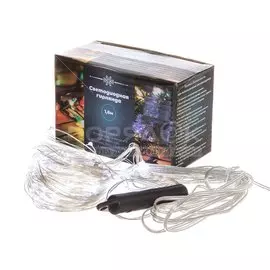 Гирлянда 180 ламп, 1.8 м, 1 режим, холодный белый свет, прозрачная, в помещении, сетевая, 10 проводов по 18 ламп, SYDA-041920