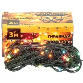 Гирлянда зеленый провод SY16-133, 30 ламп, 3 м