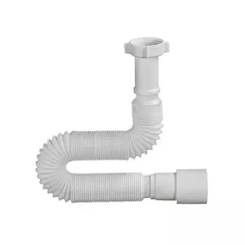 Гофра для сифона, 1250 мм, 1" 1/4х40/50, с гайкой, белая, Orio, АС-10152