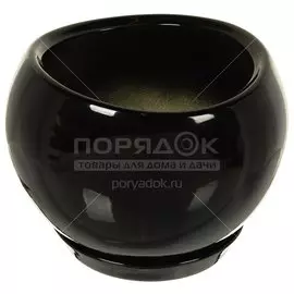 Кашпо керамика, 3.5 л, 20х18 см, черное, Адель №2, 81 932 594