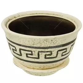 Горшок для цветов керамика, 2 л, 15 см, Меандр №2, 16 161 511