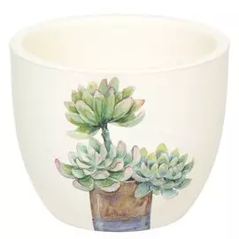 Кашпо керамика, 0.2 л, 8х6.5х8 см, Кактусы, Y3-1295/318493