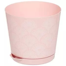 Горшок для цветов пластик, 0.75 л, 12х12х11 см, с прикорневым поливом, розовый сад, InGreen, Easy Grow, ING47012РС