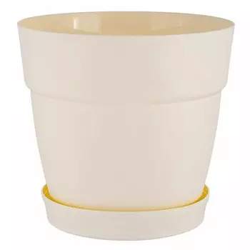 Горшок для цветов пластик, 1.1 л, 13 см, универсальный, белоснежный жасмин, InGreen, Villa de Fiori, IG660010048