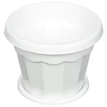 Горшок для цветов пластик, 1.5 л, 17х13.3 см, белый, Альтернатива, Гармония, М1409